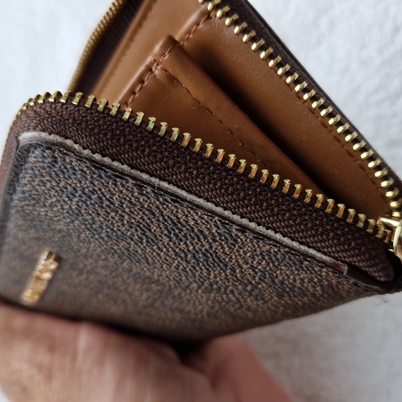 Michael Kors Textured Brown Wallet with Gold Accents - Picture 2 of 10